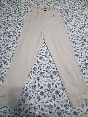 Grey State Max Pant Small Prosecco Beige Paperbag Waist Stretch Casual Pants NWT
